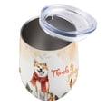 thumbnail image 3 of Happy Thanksgiving Akita with Turkey Pumpkins Autumn Vibes 12oz Stainless Steel Wine Tumbler Insulated Cup with Lid Inu Dog Lover - 12018, 3 of 5