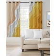 thumbnail image 2 of Yellow Coastal Beach Blackout Curtains, Light Blocking Print Window Curtains, Farmhouse Simple Sea Waves Lines Thermal Insulated Window Drapes for Living Room Kitchen Cafe 2 Panels, 55"W x 39"L, 2 of 9