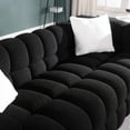 thumbnail image 5 of Boucle Loveseat Sofa 5 Seater, Modern Marshmallow Boucle Fabric Couches with Comfy Upholstered and 2 Accent Pillows for Bedroom Apartment Office (Black), 5 of 7