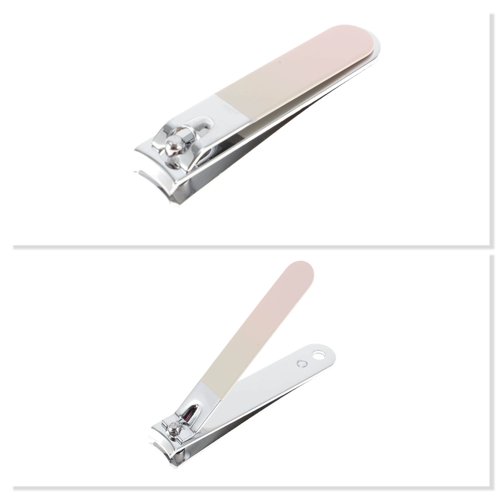 Unique Bargains Portable Mirror Light Nail Clipper Set Gradient Pink