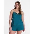 thumbnail image 2 of Joyspun Women’s Dreamy Soft Collection Lace Trim Knit Cami and Shorts Set, Sizes XS-3X, 2 of 6