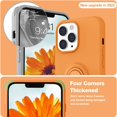 thumbnail image 3 of for iPhone 13 Pro Case,[with Ring Stand][Support Magnetic Car Mount] [Anti-Scratch Microfiber Lining] Slim Shockproof Silicone Phone Case for iPhone 13 Pro 6.1 Inch-Bright Orange, 3 of 14
