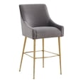 thumbnail image 1 of TOV Furniture Beatrix Dark Grey Velvet Upholstered Counter Stool - Gold Legs, 1 of 6