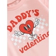 thumbnail image 4 of Newborn Baby Girl Boy Valentines Day Outfit Heart Letter Sweatshirt Bubble Romper Oversized Long Sleeve Bodysuits Cute Spring Clothes, 4 of 7