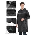 thumbnail image 6 of Mens Long Safety Raincoat with Reflective Strips & Air Vents, Waterproof Packable Rain Jacket with Hood, Lightweight for Outdoor Activities, 6 of 8