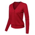thumbnail image 1 of FashionOutfit Women's Light weight Solid V-Neck Button Closure Long Sleeves Sweater Cardigan, 1 of 1
