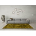 thumbnail image 3 of Ahgly Company Machine Washable Indoor Square Medallion Yellow Traditional Area Rugs, 7' Square, 3 of 4