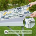 thumbnail image 6 of Square Elastic Edge Floral Tablecloth, Waterproof Polyester for Dining Room, RV, or Balcony Table, 34x34 Inch, 6 of 6