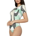 thumbnail image 2 of Gaeub Cute Raccoon Women'S Short Sleeve One Piece Swimsuit Sexy High-Waisted Bodysuit For Swimming, Beach, Sports - Small, 2 of 9