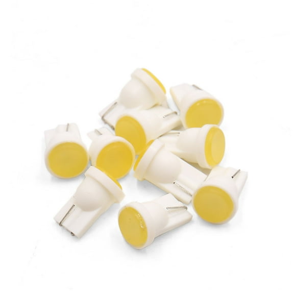 Unique Bargains 10pcs T10 12V Yellow Car Auto Panel License COB Light Lamp Interior