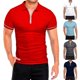 thumbnail image 1 of Camisetas de manga corta para hombre Casual Business Golf Zipper Slim Fit Tops camiseta, 1 of 2