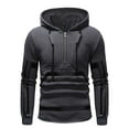 thumbnail image 4 of cfhntfmh Men's Hoodies Half Zip Pullover Vintage Workout Running Active Hoodies with Pockets Lightweight Sweatshirt（Dark Gray,X-Large), 4 of 5