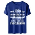 thumbnail image 3 of Hauts d'Été Amusants pour Femmes Lettres Imprimées Col Rond Manches Courtes Mode T-Shirt, 3 of 5