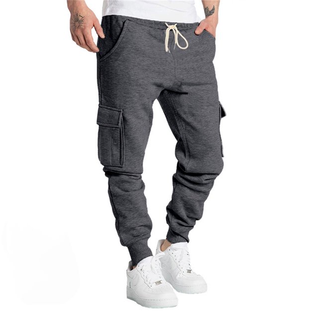 Men's Autumn Winter Fleece Cargo Pants - Casual Sports Overalls - Polyester Material - Size S-XXXL