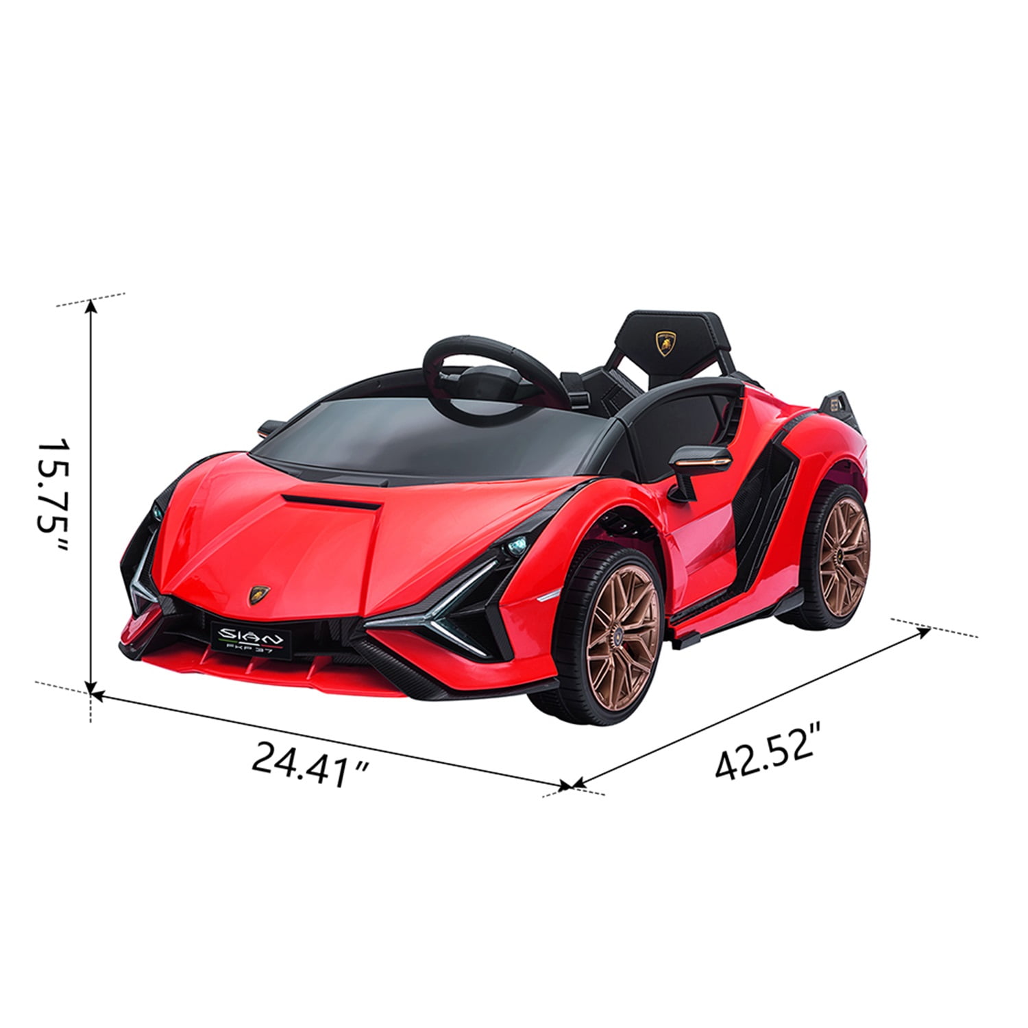 CIPACHO 12V Kids Ride On Sports Car, Electric Toy Car Truck with 2.4GHZ Remote Control, Battery-powered Cars for Kids, Red