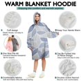 thumbnail image 5 of Wearable Oversized Blanket,Blue Leaf Pattern Wearable Blanket Hoodie for Adults,Cozy Hooded Blankets with Super Pockets,Super Warm Fuzzy Pullover for Women & Men, 5 of 6