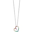 thumbnail image 2 of 925 Sterling Silver Cable Necklace with Pendants Chain Prizma 18 inch 1 extender Fancy Lobster Clasp Colorful CZ Open Heart 23 mm, 2 of 4