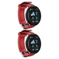 thumbnail image 4 of Reloj inteligente Methold de plástico 1,3 pulgadas redondo recargable compatible Rojo 2piezas, 4 of 5