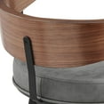 thumbnail image 5 of Idris 26" Swivel Counter Stool in Black Iron with Walnut Finish and Vintage Gray Faux Leather, 5 of 8