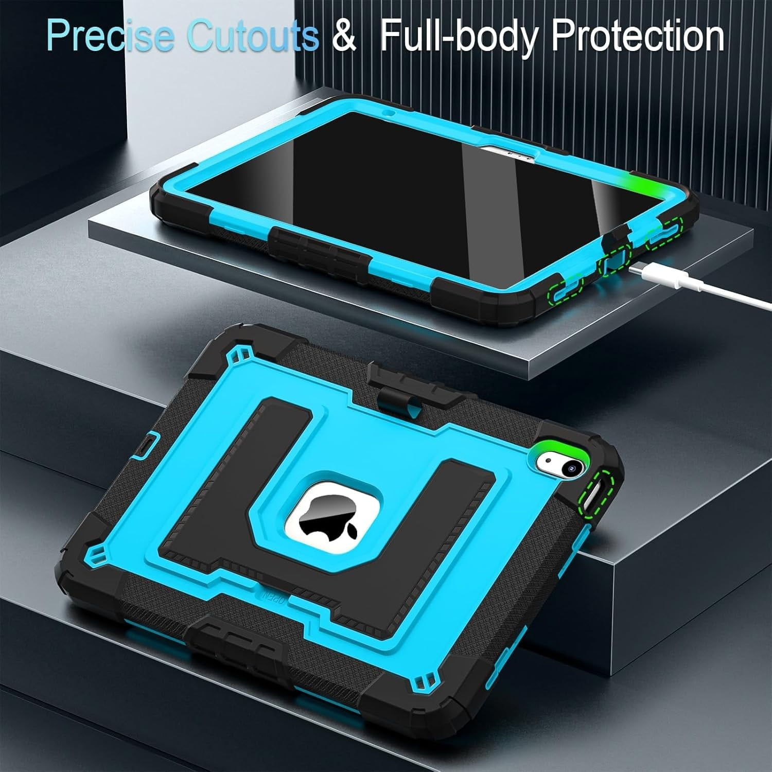 For IPad (A16) 11th/10th Generation 2025/2022 Kids Friendly IPad Case 10th Generation With Shoulder Strap/Pencil Holder,Heavy Duty Shockproof Cover For I Pad (A16) 11th/10th Generation 2025/2022
