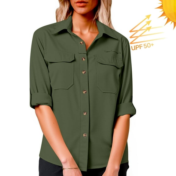 SDNall Women's Upf 50 Long Sleeve Sun Protection Shirt, Outdoor Quick-Dry, Fishing Hiking