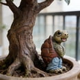 thumbnail image 2 of Garden Turtle Figurine - Funny Animal Statue for Outdoor Yard, Lawn, and Garden Decor, Whimsical Resin Turtle Ornament for Home and Patio, 2 of 9