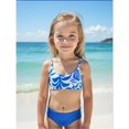 thumbnail image 6 of Gelikeya Girls 2 Piece Swimsuit Ruffles Flounce Printed Bikini Tops Shorts Set Swimwear Girl Bathing Suits X01 Blue & 5-6 Years, 6 of 6