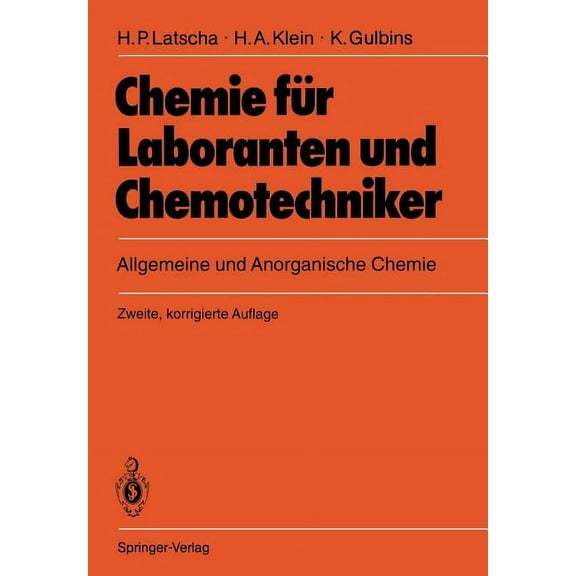 Chemie FÃ¼r Laboranten Und Chemotechniker: Allgemeine Und Anorganische Chemie, (Paperback)