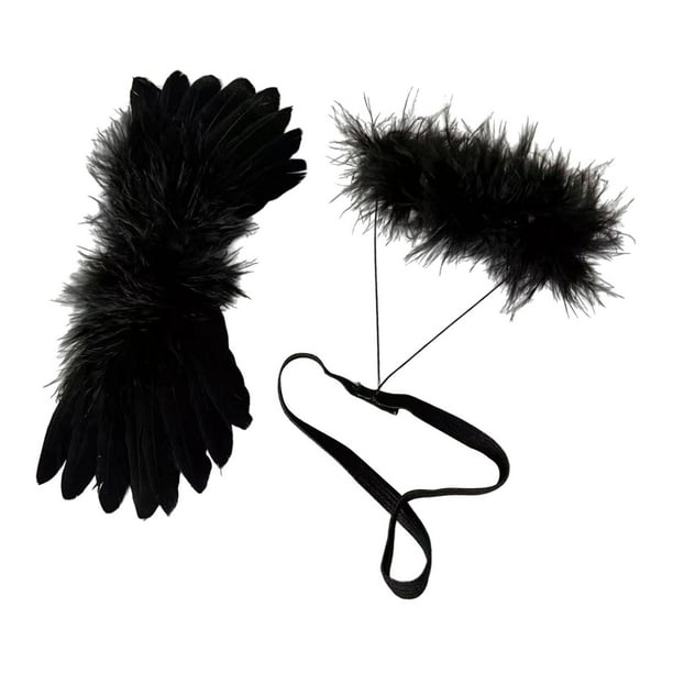 Alas y diademas para muñecas DIY, adorables adornos para disfraz de muñeca, accesorios para vestir Negro