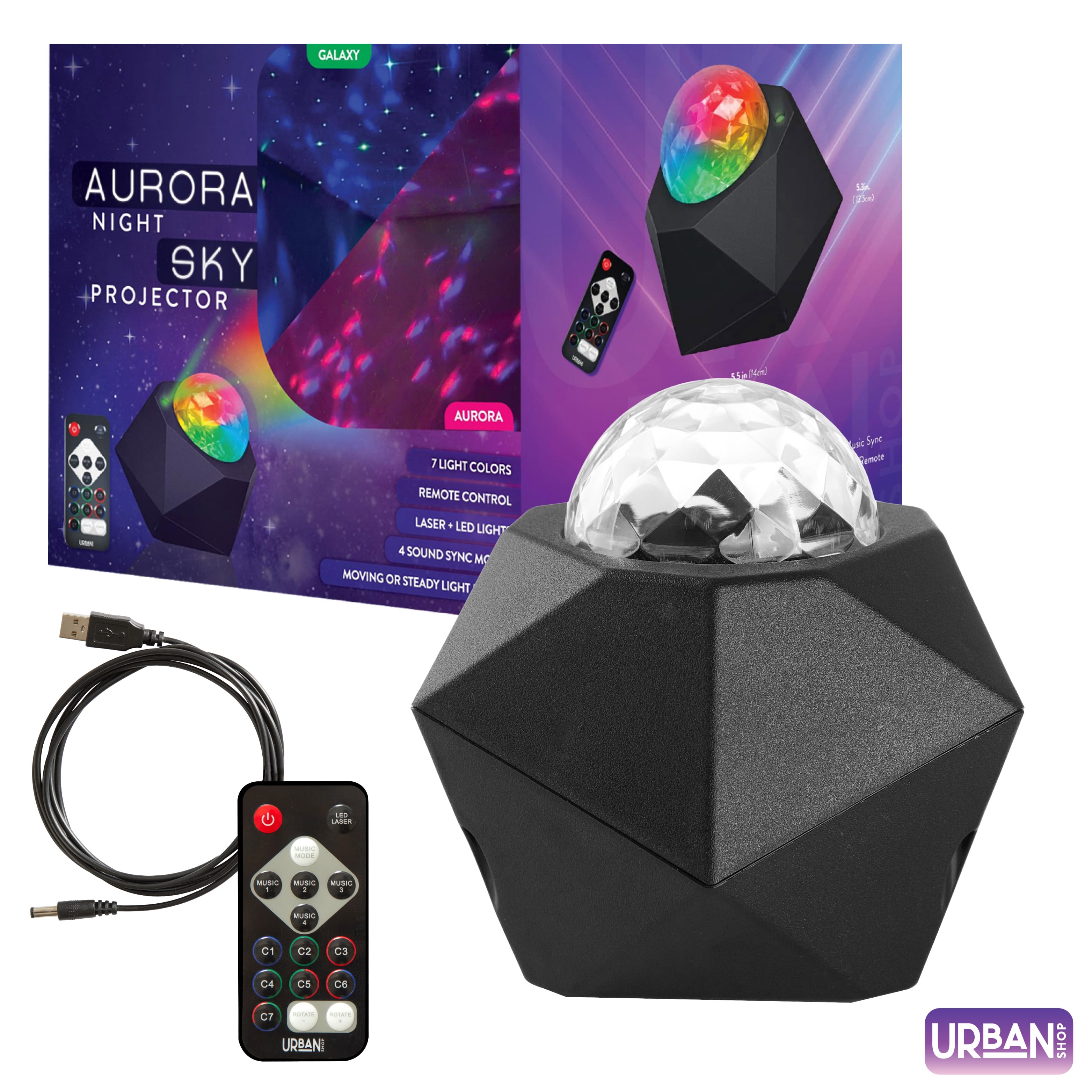 Urban Shop Aura Projector with Laser, Black - Walmart.com