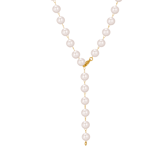 VNOX Boho Women Simple Necklace Gold Silver Dainty Pearls Y Long Choker Necklaces Handmade Beads Fashion Chunky Pendant Adjustable Silver Gold Chain Necklaces for Women