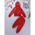 thumbnail image 4 of TiaoBug Kids Boys Girls Sparkly Sequins Hip-hop Jazz Dance Outfits Hooded Jacket Tops with Pants Performance Costume, 4 of 6