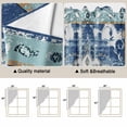 thumbnail image 3 of Blue Boho Kitchen Window Curtains, Swag Curtains Valance for Bedroom Living Room Bathroom, Farmhouse Bohemian Medallion Oriental Flower Rod Pocket Window Curtain Block Drapes 2 Panels 28"x36", 3 of 9