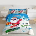 thumbnail image 2 of Feelyou Santa Claus Child Queen Comforter Set, Merry Christmas Bedding Sets, Kawaii Cartoon Snowman Reversible Bedding Comforter Set, Microfiber Bedroom Decor, 3pcs, 2 of 8