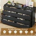 thumbnail image 5 of Afuhokles Wood Dresser 8 Drawer Double Tier Dresser, Modern Wood Chest of Drawer for Living Room, Bedroom, Black, 5 of 7