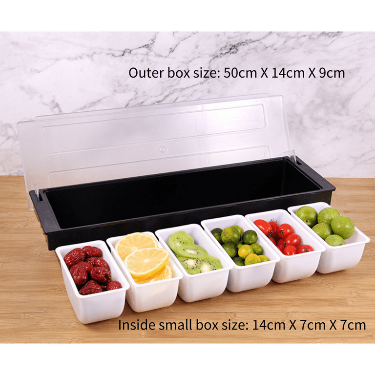 Ice Cooled Condiment Serving Container Chilled Garnish Tray Bar Caddy for  Home Work or Restaurant