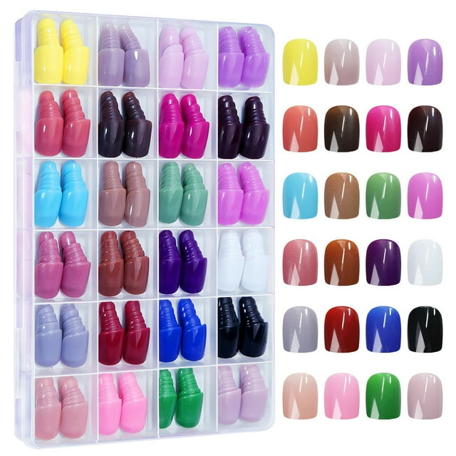 Uñas: parches completos, parches de media uña, estilo francés; aptos para mujeres embarazadas; parches de gel inodoros; duración de 14 días; uñas cortas hechas a mano; set de uñas