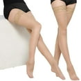 thumbnail image 1 of 2 Pares de Medias de Sujeción Elásticas con Encaje en La Parte Del Muslo Y para Mujer Yinane Medias de altas de muslo para mujer, 1 of 7