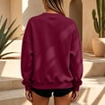 thumbnail image 7 of Zorvxlyn Women's Sweatshirt Drop Shoulder Long Sleeve Women Crewneck Sweatshirt Fall Winter Solid Color Women Pullover Wine M, 7 of 7