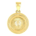 thumbnail image 2 of 10k 10kt Yellow Gold Mens Cubic-Zirconia Cluster Round Fashion Medallion Charm Pendant, 2 of 5