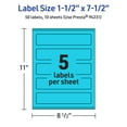 thumbnail image 6 of Avery Printable Rectangle Labels, Bright Blue, 1.5" x 7.5", 50ct, 6 of 11