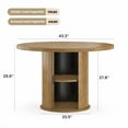 thumbnail image 3 of 43" Round Dining Table for 4 People, Small Wood Kitchen Table with Sturdy Metal Base, Modern Round Dinner Table for Dining Room, Easy Assembly, 3 of 5