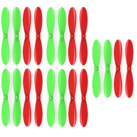 HobbyFlip 55mm Green Red Propeller Blades Props 5x Compatible with X-Drone Nano H107R