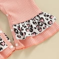 thumbnail image 4 of Okbabeha Daddys Girls Baby Clothes Newborn Infant Ruffle Ribbed Long Sleeve Romper Leopard Jumpsuit Bodysuit Summer Outfit, 4 of 7