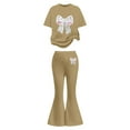 thumbnail image 6 of Gaexia Girls Shirts and Pants Set,Girls Casual Fashion Outfit Bow Short Sleeve Top and Long Pants Comfy Two Piece Playwear Fashion Clothes,8-9 Years, 6 of 6