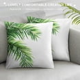 thumbnail image 3 of Acheng Palm Leaves with Lush Branches and Leaves Tropical Jungle Palm Leaves Plush Pillowcase White, 3 of 5