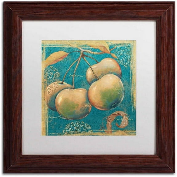 Trademark Fine Art "Lovely Fruits III" Canvas Art by Daphne Brissonnet, White Matte, Wood Frame