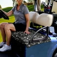 thumbnail image 3 of Renewold Golf Cart Seat Cover Comfortable Golf Cart Seat Blanket Universal Fit for EZGO Yamaha Club Cars and More 2-Seat Golf Cart, Sun Moon Star Print Black, 3 of 5