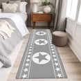thumbnail image 5 of 2x6 Washable Runner Rug, Western Texas Star Non-Slip Hallway Runner for Entryway Kitchen Bedroom, Vintage Simple Gray White Stars Grey Indoor Carpet Runner Floor Mat, 5 of 9