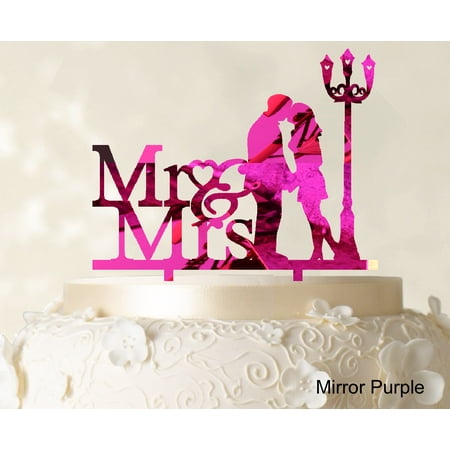 Mr And Mrs Couple Cake Topper Mirror Cake Topper Color Option Available 6 -7 Inches Wide